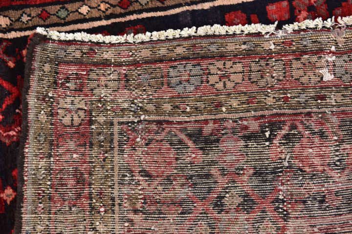 4' x 10' 6 Hand Knotted Hossainabad Persian Wool Runner Rug