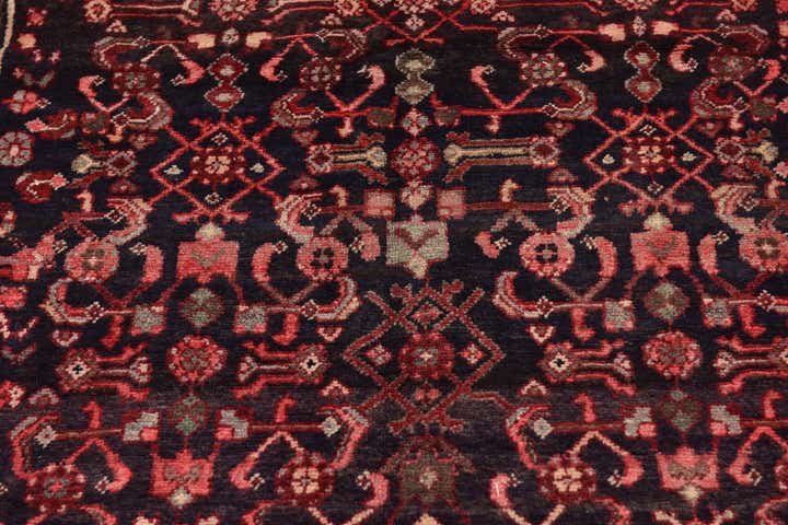 4' x 10' 6 Hand Knotted Hossainabad Persian Wool Runner Rug