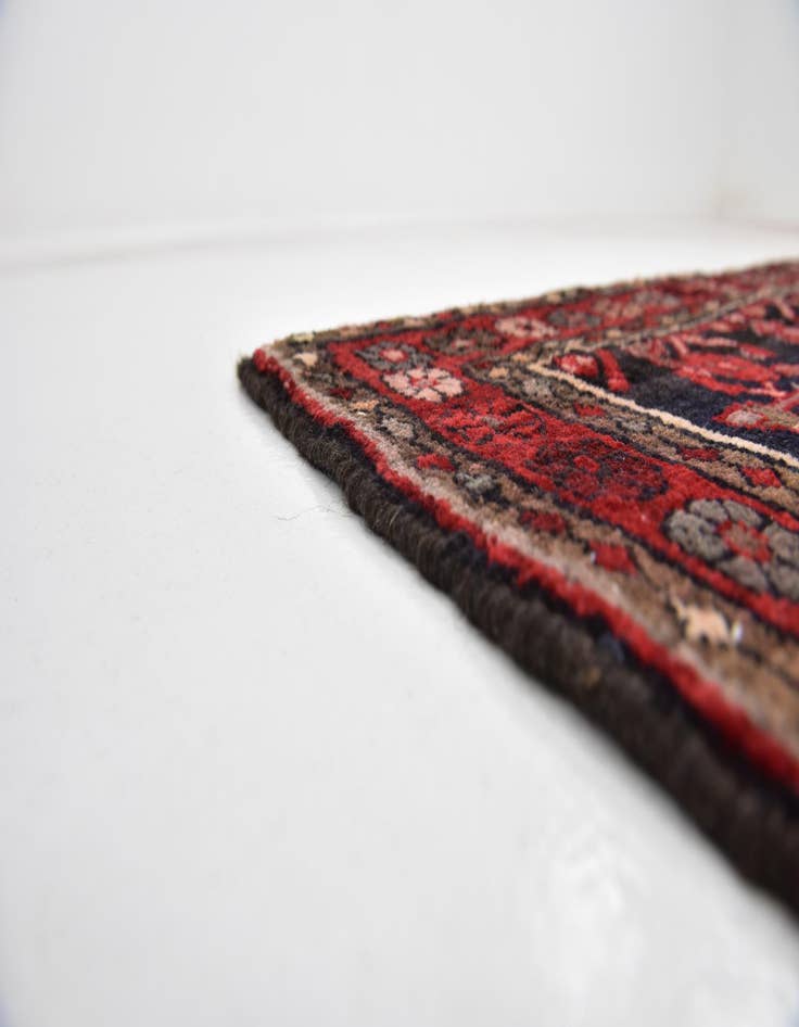 Detail image of 4' x 10' 6  Hand Knotted Hossainabad Persian Wool Runner Rug