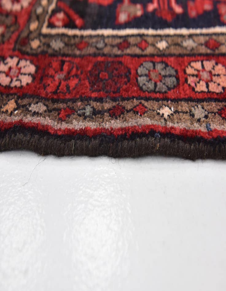 Detail image of 4' x 10' 6  Hand Knotted Hossainabad Persian Wool Runner Rug