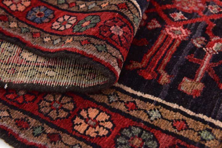 4' x 10' 6 Hand Knotted Hossainabad Persian Wool Runner Rug