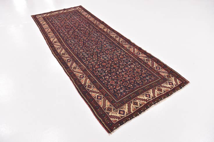 Detail image of 3' 10 x 10' 2 Hand Knotted Hossainabad Persian Wool Runner Rug