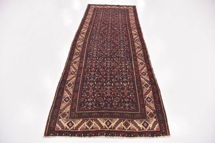 Detail image of 3' 10 x 10' 2 Hand Knotted Hossainabad Persian Wool Runner Rug