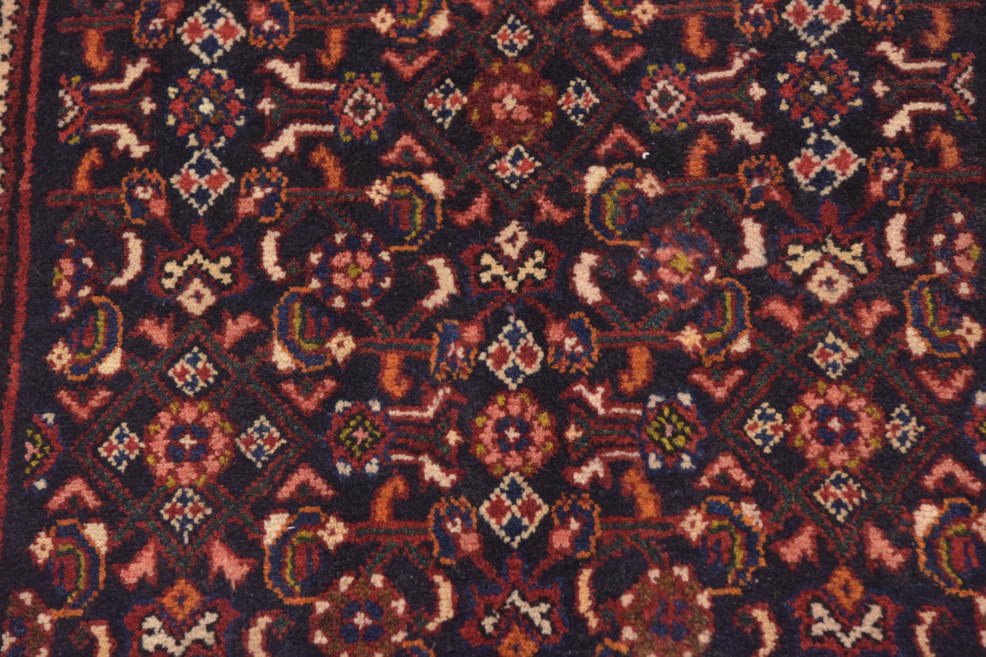 115cm x 310cm anudado a mano Hossainabad Alfombra Persa Lana Pasillera