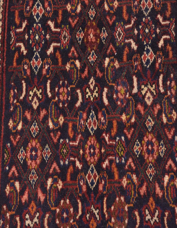 Detail image of 3' 10 x 10' 2  Hand Knotted Hossainabad Persian Wool Runner Rug