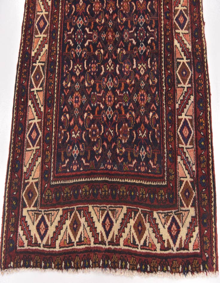 Detail image of 3' 10 x 10' 2  Hand Knotted Hossainabad Persian Wool Runner Rug