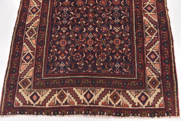 Detail image of 3' 10 x 10' 2 Hand Knotted Hossainabad Persian Wool Runner Rug