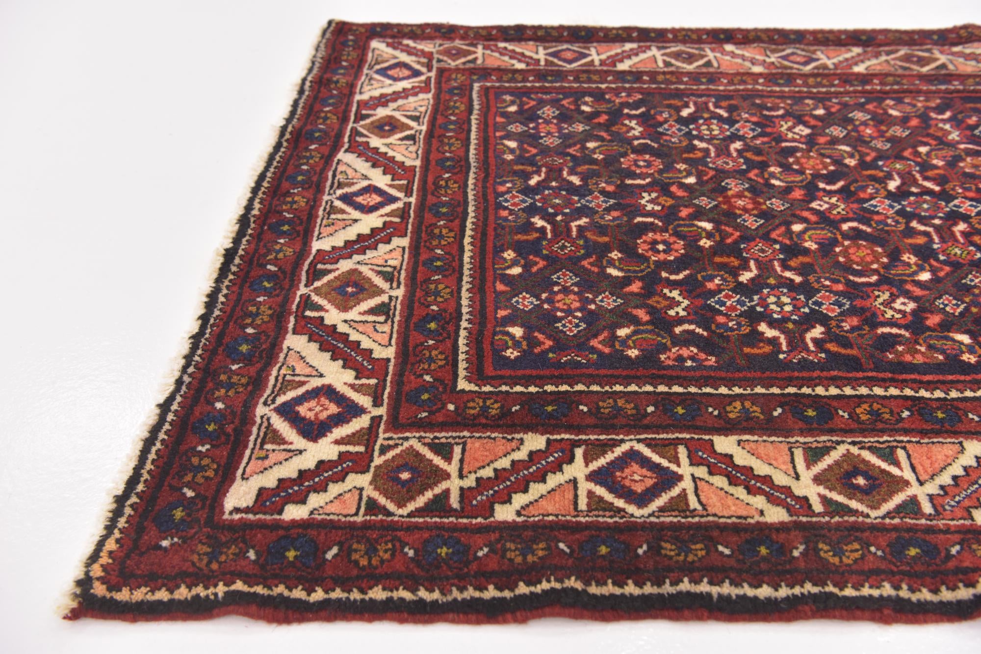 115cm x 310cm anudado a mano Hossainabad Alfombra Persa Lana Pasillera