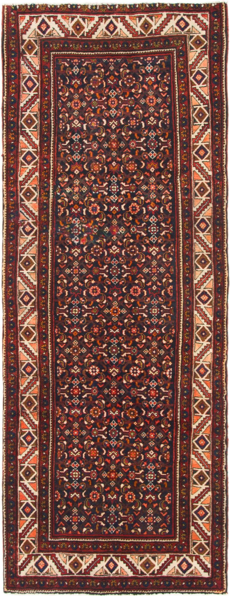 3' 10 x 10' 2 Hand Knotted Hossainabad Persian Wool Runner Rug