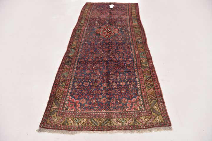 3' 8 x 9' 8 Hand Knotted Hossainabad Persian Wool Runner Rug