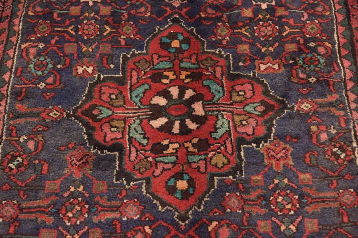 3' 8 x 9' 8 Hand Knotted Hossainabad Persian Wool Runner Rug