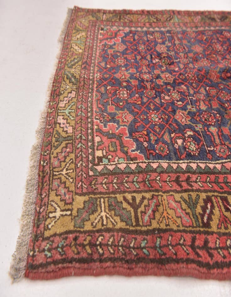 Detail image of 3' 8 x 9' 8  Hand Knotted Hossainabad Persian Wool Runner Rug