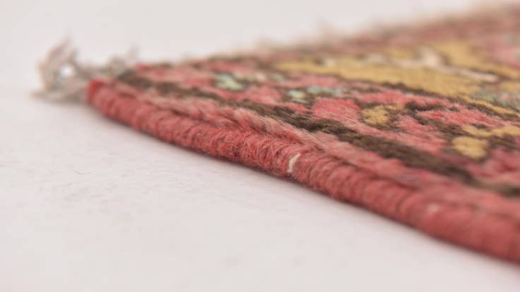 Detail image of 3' 8 x 9' 8 Hand Knotted Hossainabad Persian Wool Runner Rug