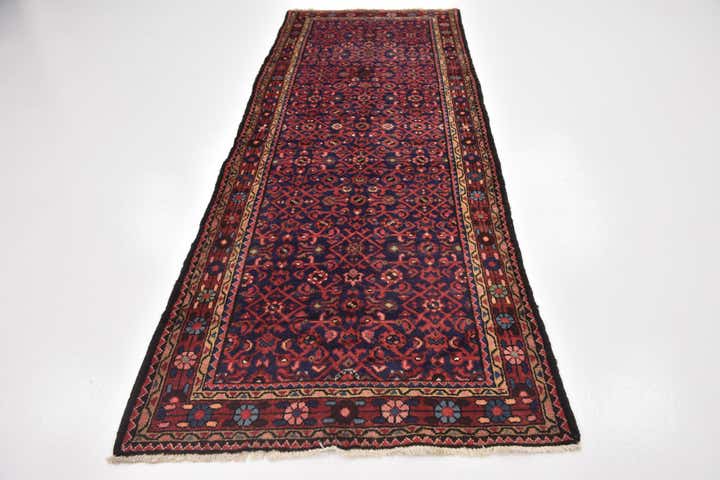 3' 10 x 10' 7 Hand Knotted Hossainabad Persian Wool Runner Rug