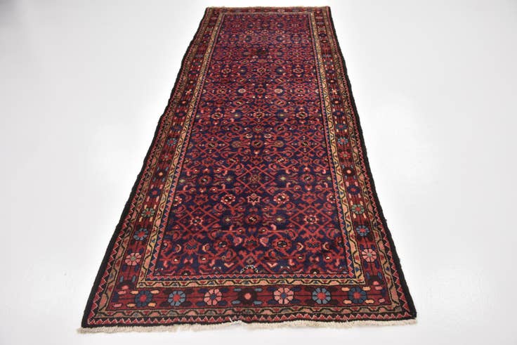 Detail image of 3' 10 x 10' 7 Hand Knotted Hossainabad Persian Wool Runner Rug