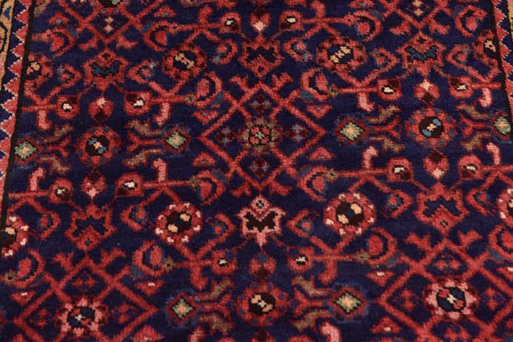 3' 10 x 10' 7 Hand Knotted Hossainabad Persian Wool Runner Rug