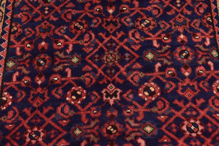 Detail image of 3' 10 x 10' 7 Hand Knotted Hossainabad Persian Wool Runner Rug