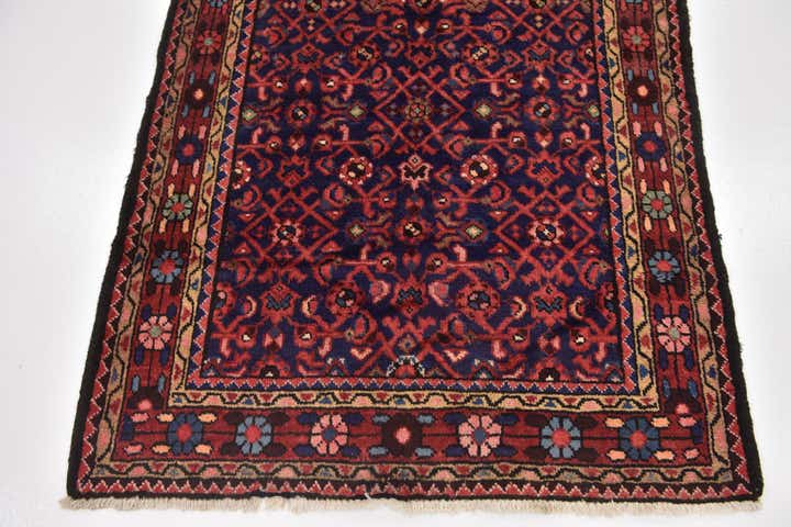 3' 10 x 10' 7 Hand Knotted Hossainabad Persian Wool Runner Rug