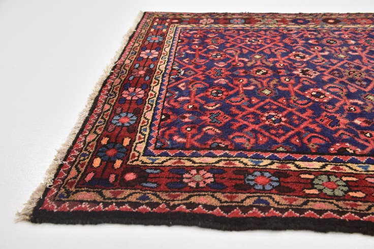 Detail image of 3' 10 x 10' 7 Hand Knotted Hossainabad Persian Wool Runner Rug