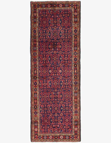 3' 10 x 10' 7 Hand Knotted Hossainabad Persian Wool Runner Rug
