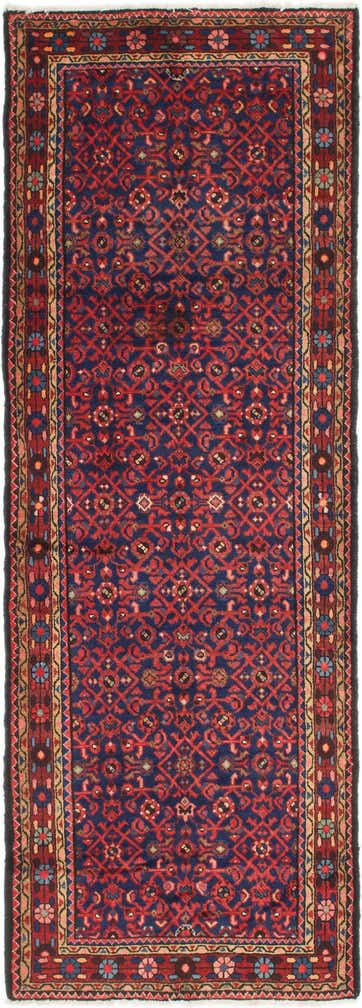 3' 10 x 10' 7 Hand Knotted Hossainabad Persian Wool Runner Rug
