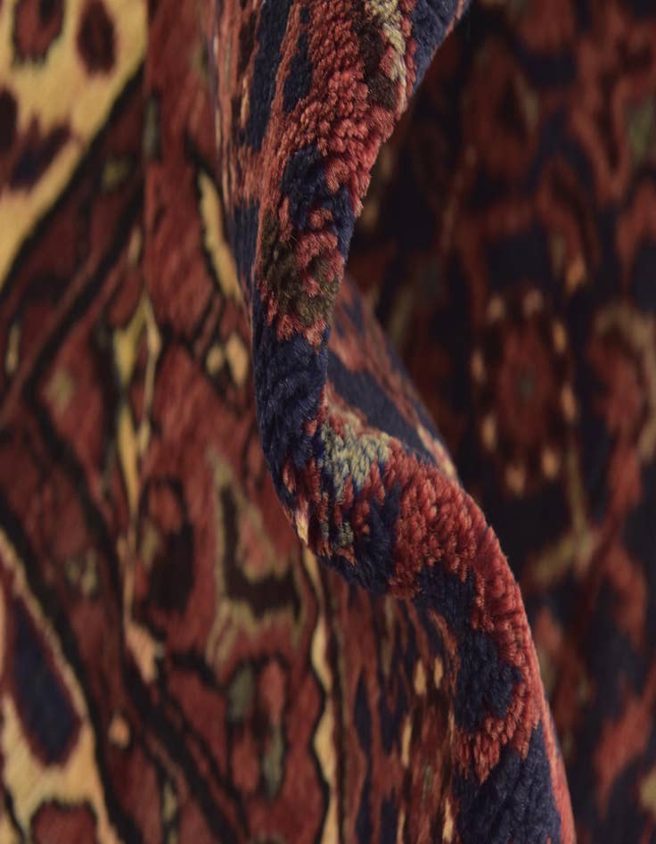 Detail image of 3' 10 x 11'  Hand Knotted Hossainabad Persian Wool Runner Rug