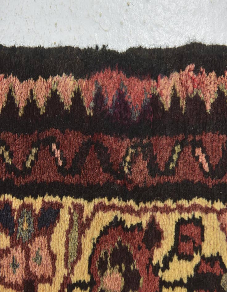 Detail image of 3' 10 x 11'  Hand Knotted Hossainabad Persian Wool Runner Rug