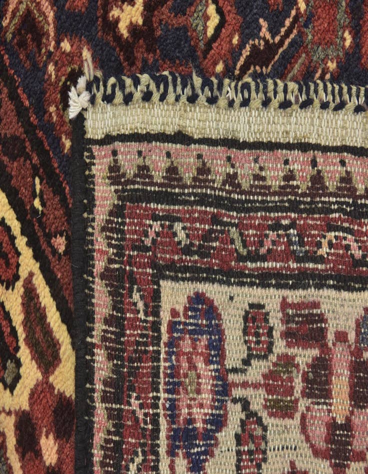 Detail image of 3' 10 x 11'  Hand Knotted Hossainabad Persian Wool Runner Rug