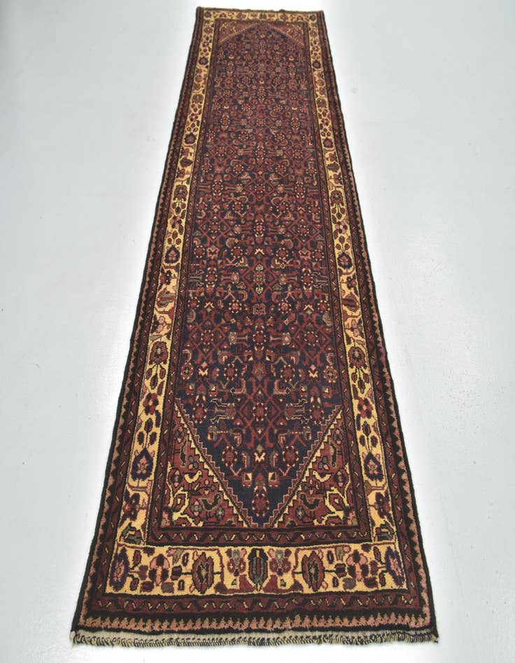 Detail image of 3' 10 x 11'  Hand Knotted Hossainabad Persian Wool Runner Rug