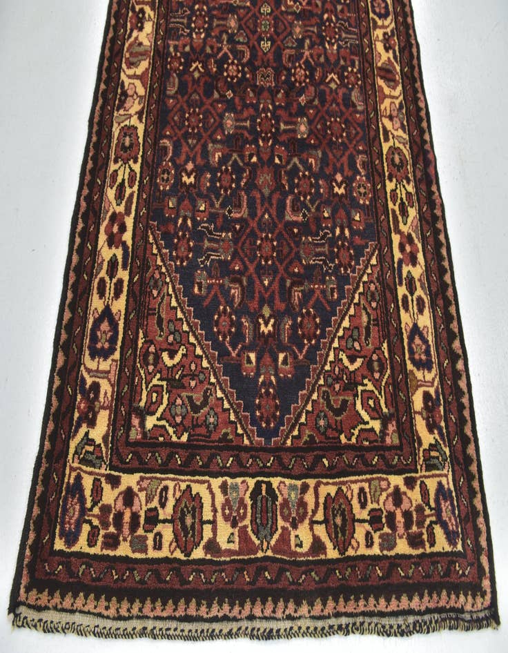 Detail image of 3' 10 x 11'  Hand Knotted Hossainabad Persian Wool Runner Rug