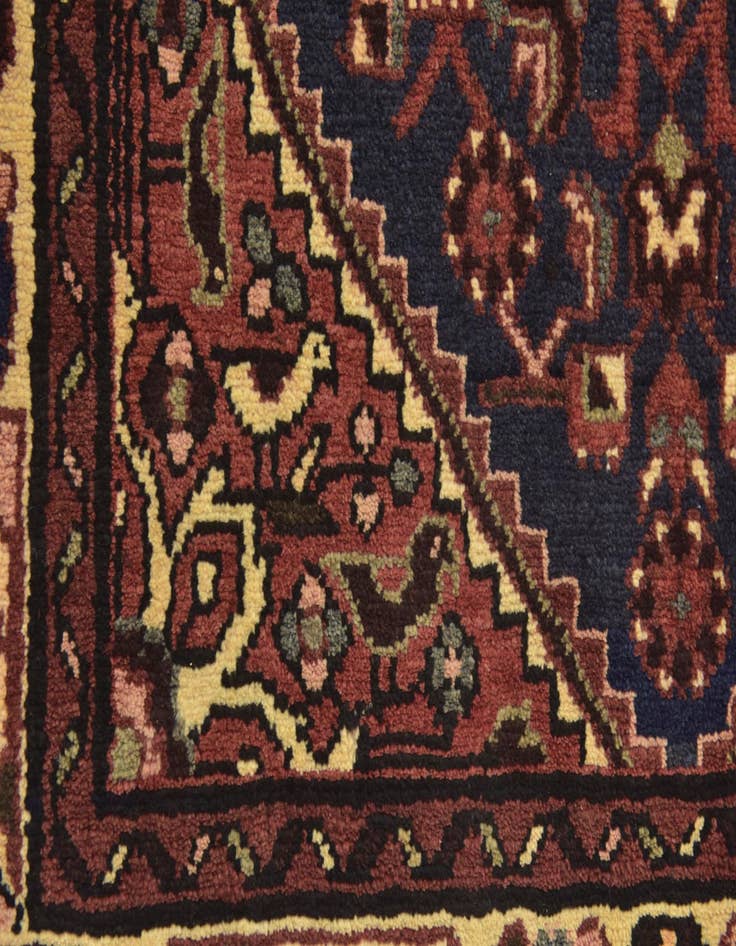 Detail image of 3' 10 x 11'  Hand Knotted Hossainabad Persian Wool Runner Rug