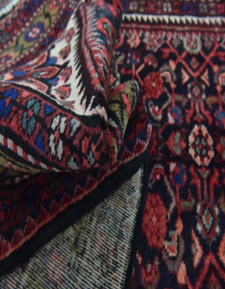 Detail image of 3' 7 x 9' 10  Hand Knotted Hossainabad Persian Wool Runner Rug