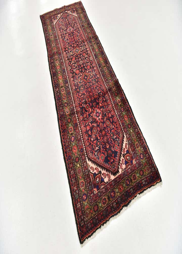 3' 7 x 9' 10 Hand Knotted Hossainabad Persian Wool Runner Rug