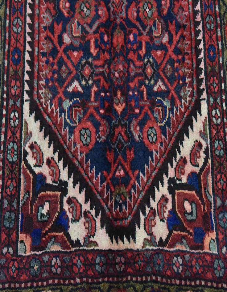 Detail image of 3' 7 x 9' 10  Hand Knotted Hossainabad Persian Wool Runner Rug