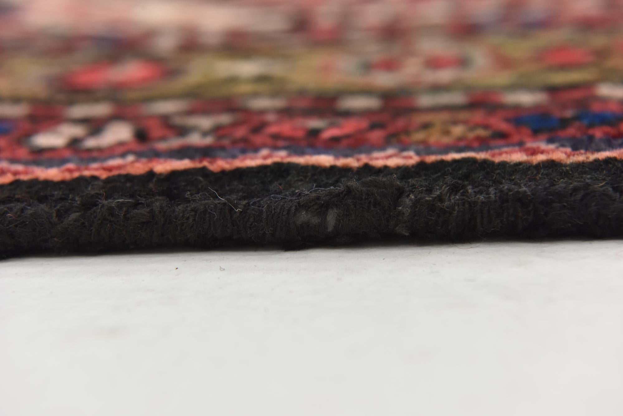 3' 7 x 9' 10 Hand Knotted Hossainabad Persian Wool Runner Rug
