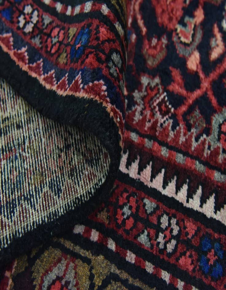 Detail image of 3' 7 x 9' 10  Hand Knotted Hossainabad Persian Wool Runner Rug