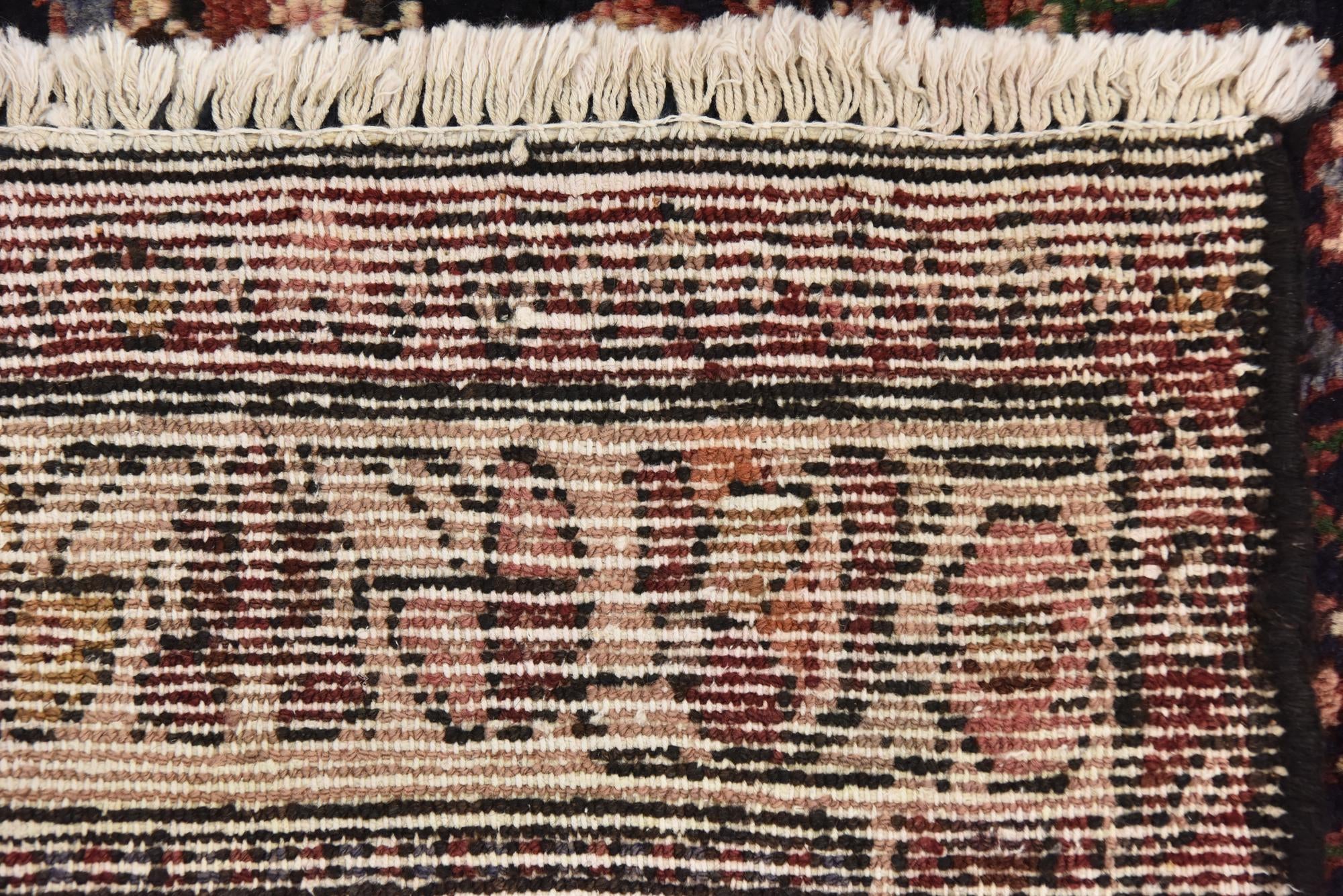 115cm x 295cm Hand Knotted Hossainabad Persian Wool Runner Rug