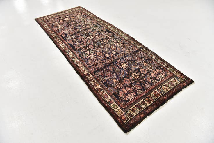 Detail image of 115cm x 295cm anudado a mano Hossainabad Alfombra Persa Lana Pasillera