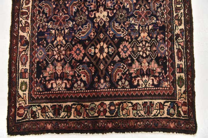 115cm x 295cm anudado a mano Hossainabad Alfombra Persa Lana Pasillera