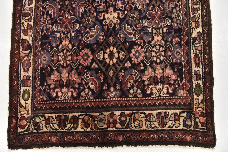 Detail image of 115cm x 295cm anudado a mano Hossainabad Alfombra Persa Lana Pasillera