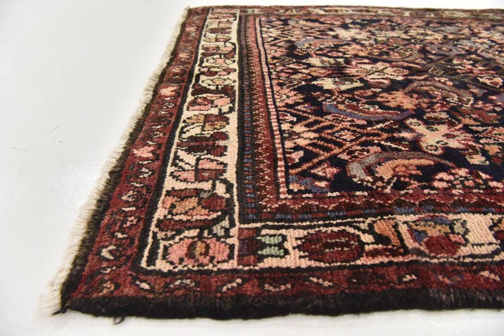 Detail image of 115cm x 295cm anudado a mano Hossainabad Alfombra Persa Lana Pasillera