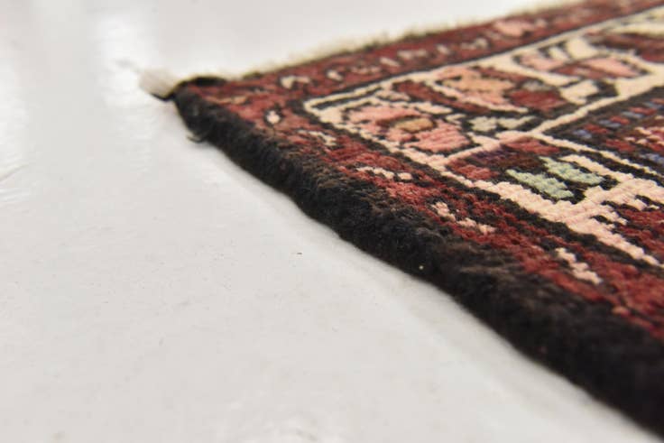 Detail image of 115cm x 295cm anudado a mano Hossainabad Alfombra Persa Lana Pasillera
