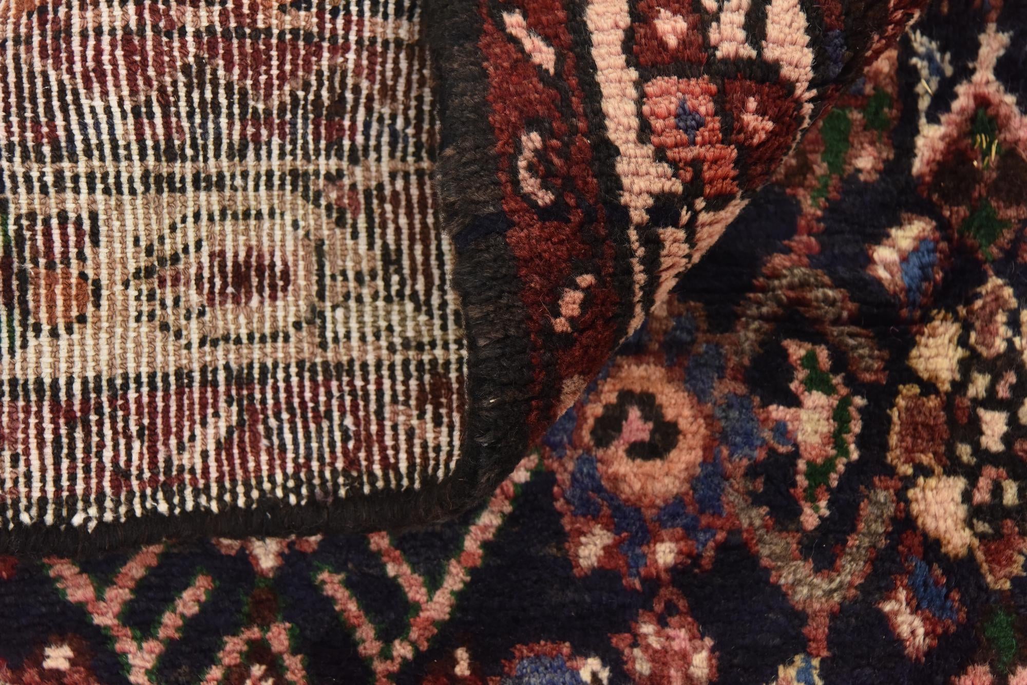 115cm x 295cm Hand Knotted Hossainabad Persian Wool Runner Rug
