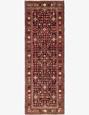 3' 7 x 10' Hand Knotted Hossainabad Persian Wool Runner Rug