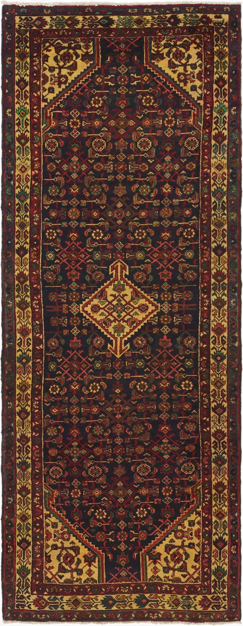 3' 10 x 10' 2  Hand Knotted Hossainabad Persian Wool Runner Rug