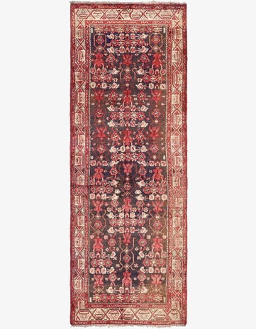 3' 6 x 9' 6 Hand Knotted Hossainabad Persian Wool Runner Rug