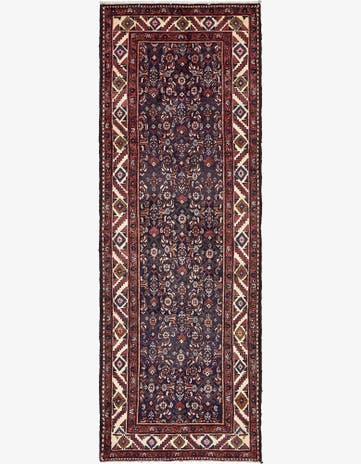 3' 7 x 10' 2 Hand Knotted Hossainabad Persian Wool Runner Rug