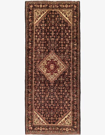 4' x 9' 7 Hand Knotted Hossainabad Persian Wool Runner Rug