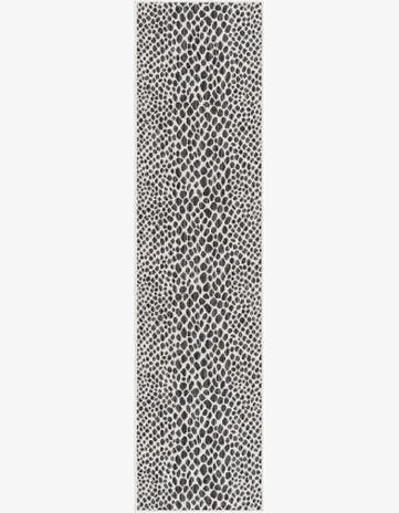 Black Easy-Clean Jill Zarin Cape Town Indoor / Outdoor Runner Rug