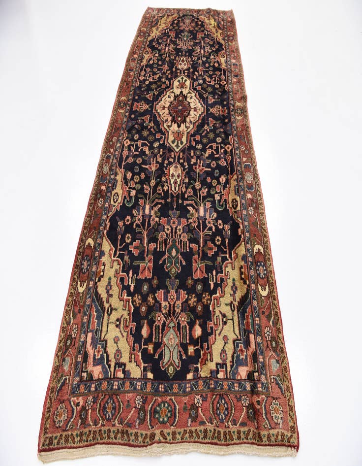 Detail image of 4' 8 x 11' 7  Hand Knotted Jozan Persian Wool Runner Rug